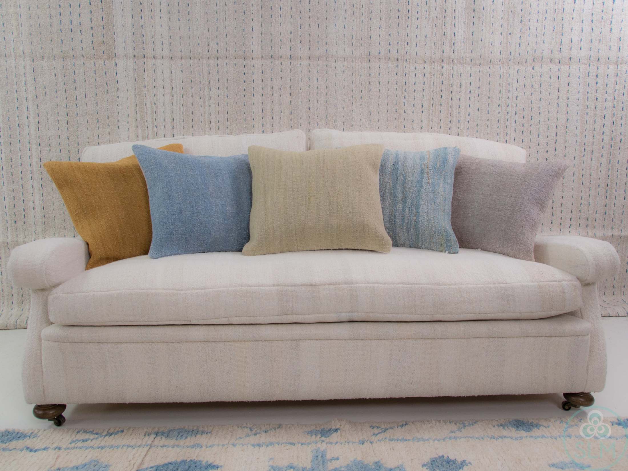 Handmade hemp cotton jutte throw pillow cover