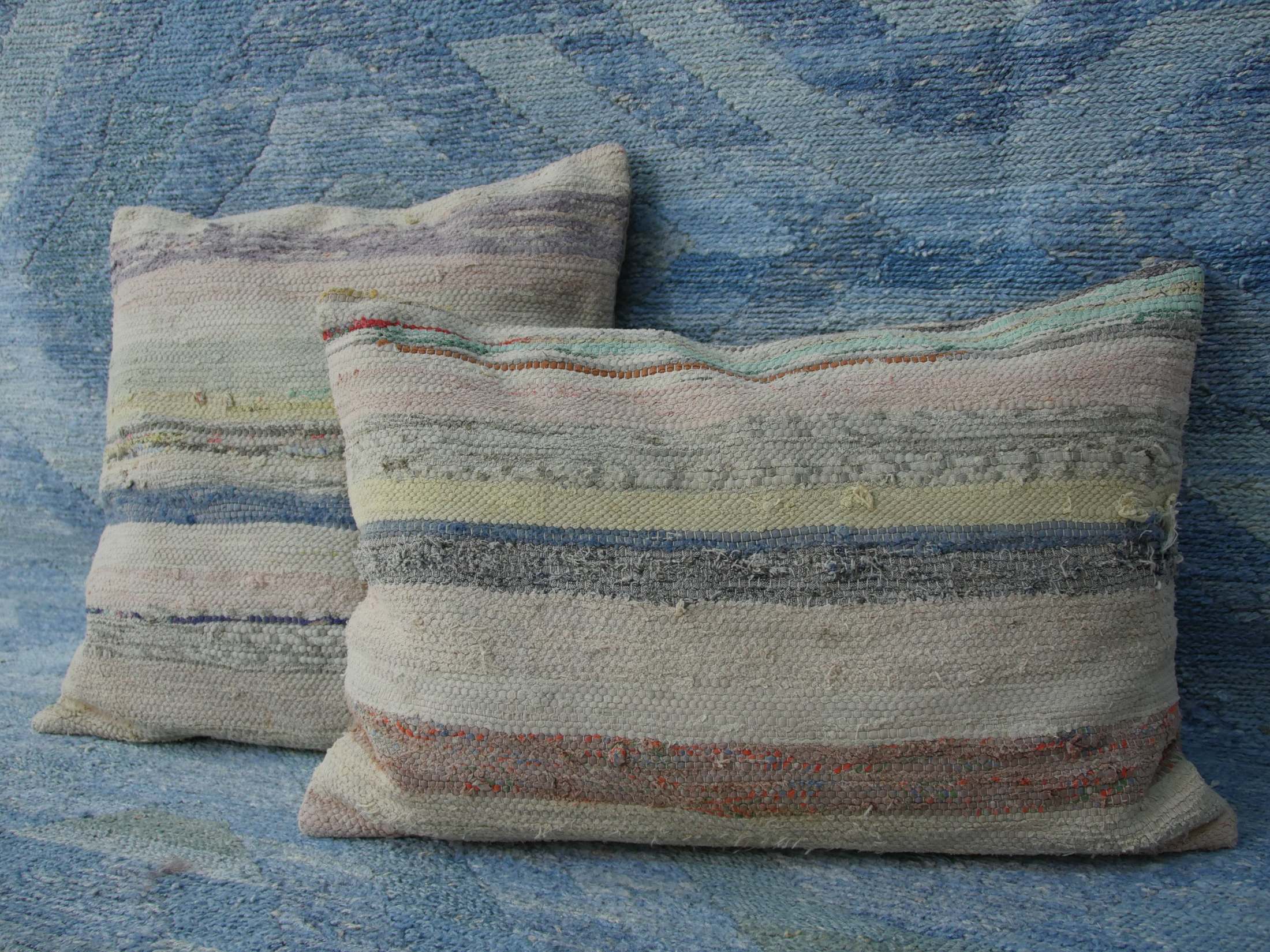 Handmade hemp cotton jutte throw pillow cover