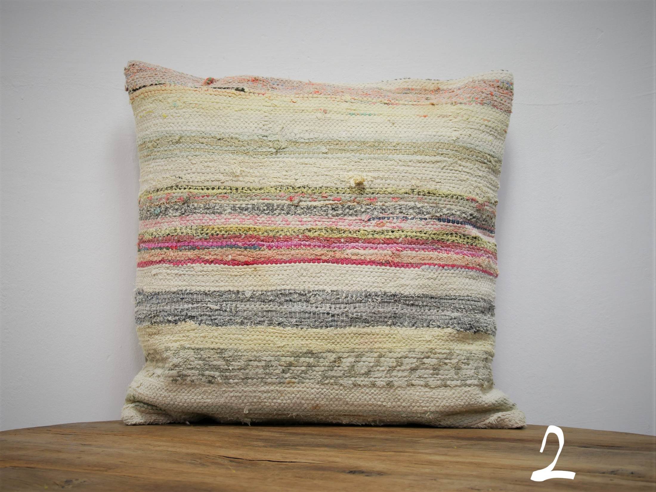 Handmade hemp cotton jutte throw pillow cover