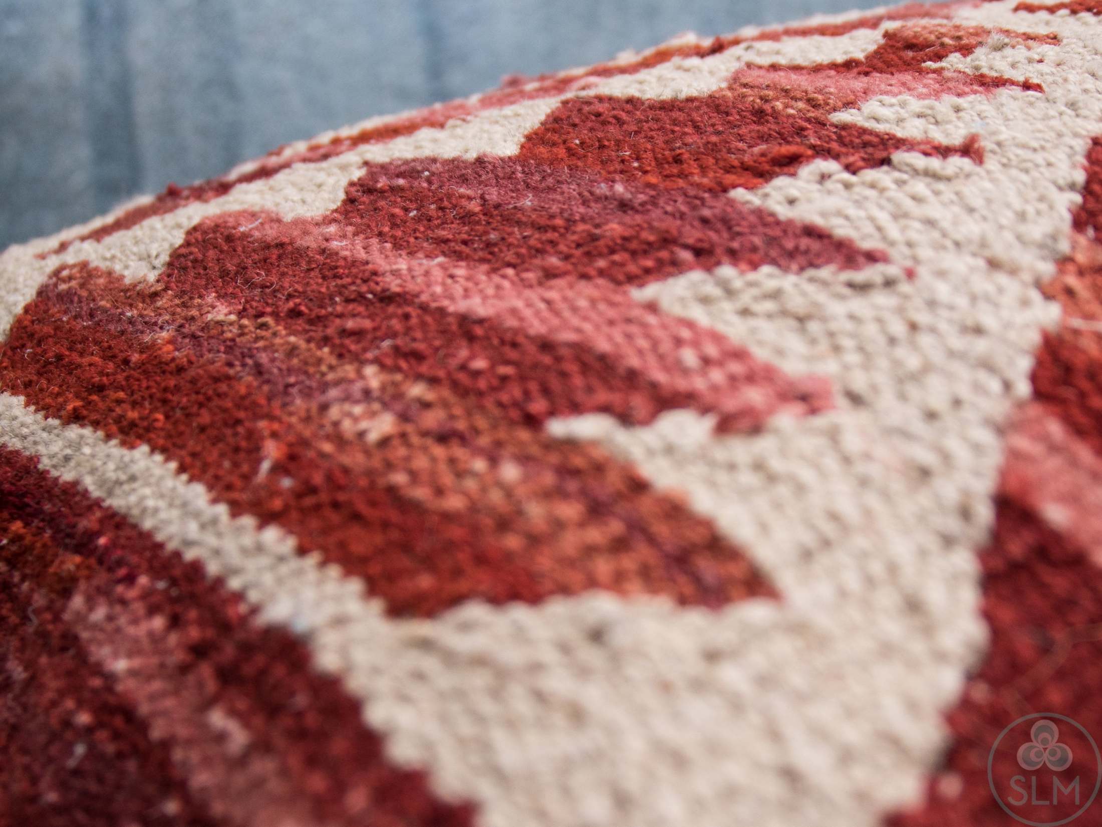 Handwoven Wool Kilim Rug Pillow Cover, Southwestern Style, 20x20, Red-white 12 Handmade hemp cotton jutte throw pillow cover