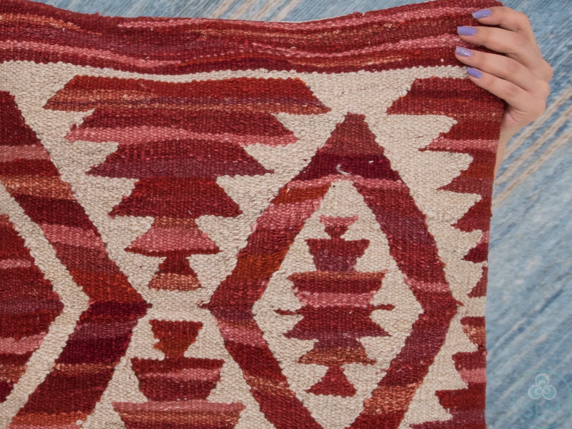 Handwoven Wool Kilim Rug Pillow Cover, Southwestern Style, 20x20, Red-white 8 Handmade hemp cotton jutte throw pillow cover