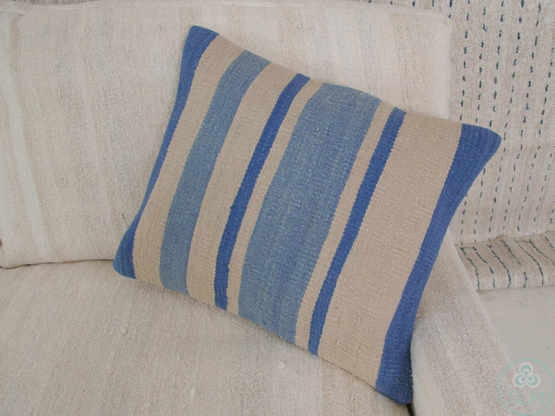 Handmade hemp cotton jutte throw pillow cover