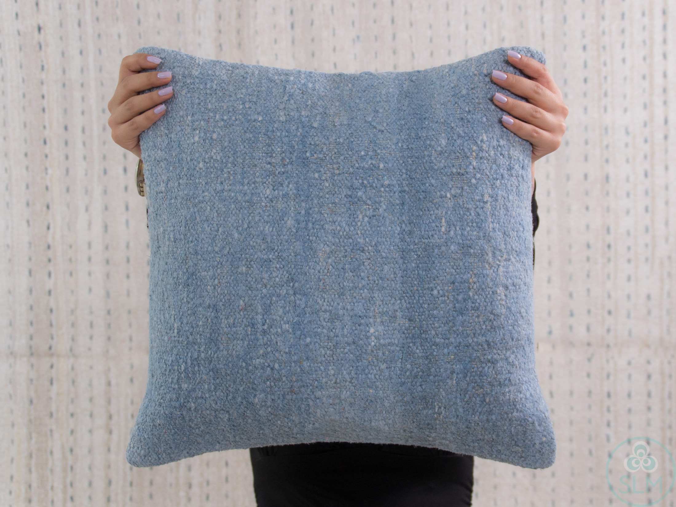 Blue Cotton Kilim Pillow Cover 20x20