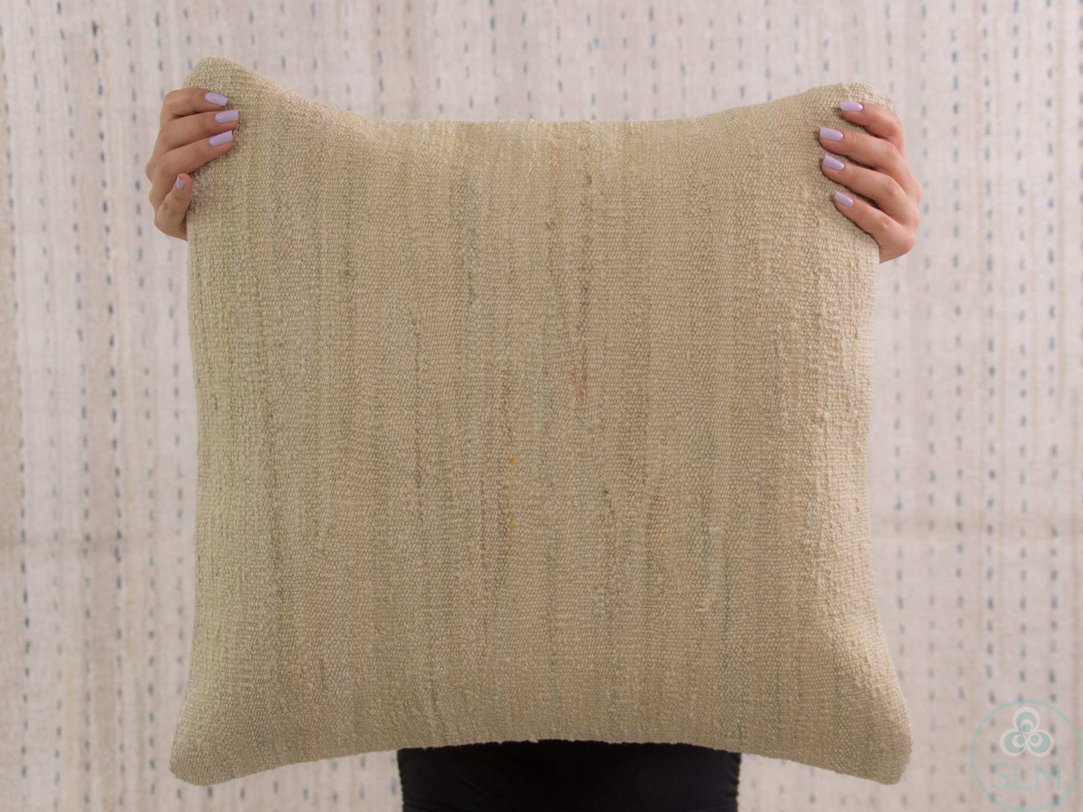 Cotton Kilim Rug Pillow Case, 20x20 Handmade hemp cotton jutte throw pillow cover