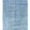 blue solid color hemp pompom rug