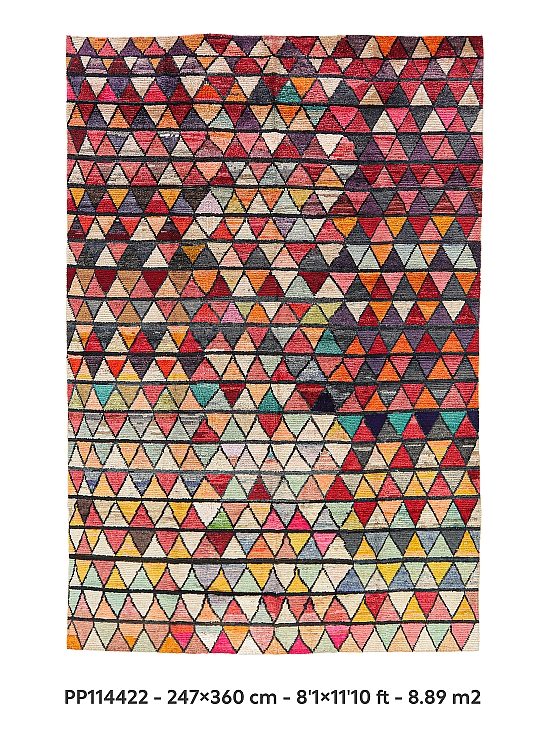colorful triangles pattern rug