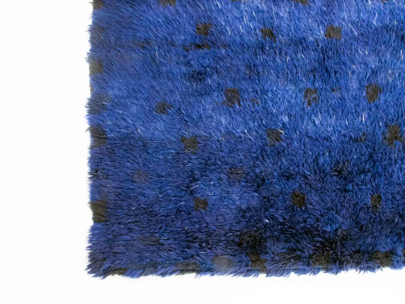 Vintage Angora Wool Tulu Rug | 4.75x5.10ft - 130x150 cm | TL078121 8 Vintage Tulu Rug Blue color
