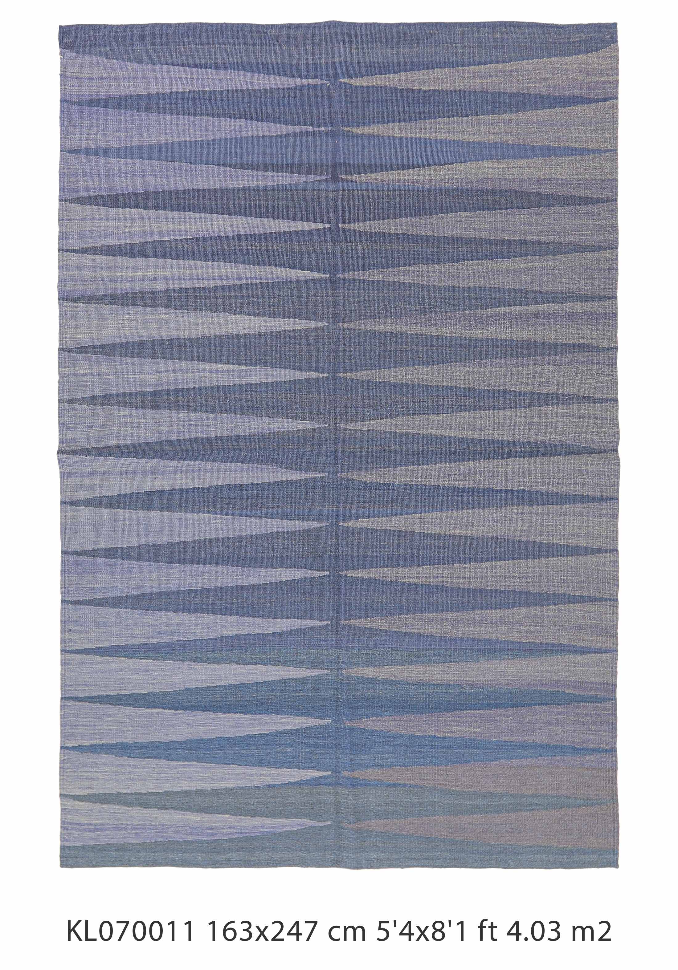 indigo blue gray geometric pattern kilim rug