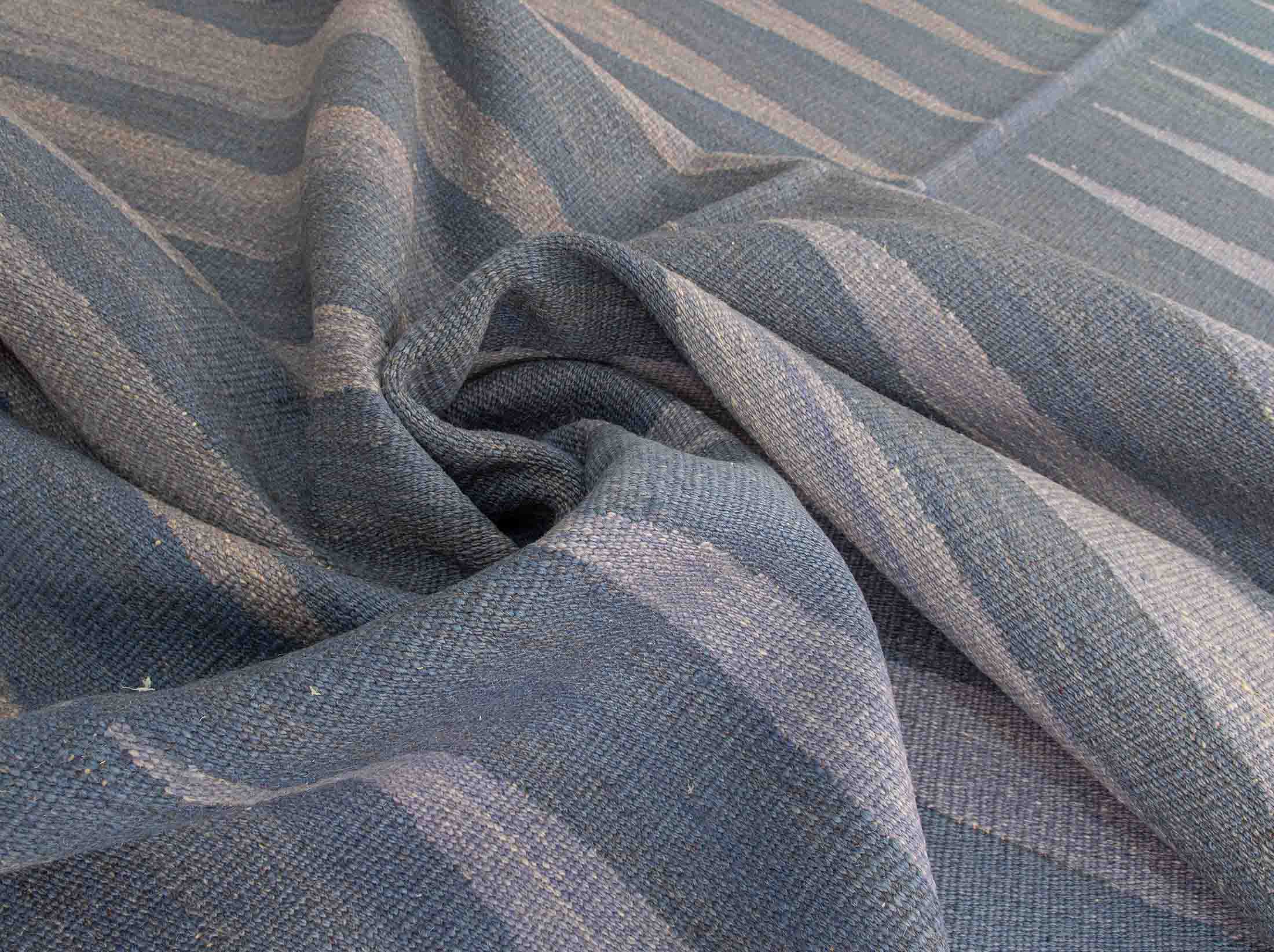 indigo blue gray geometric pattern kilim rug