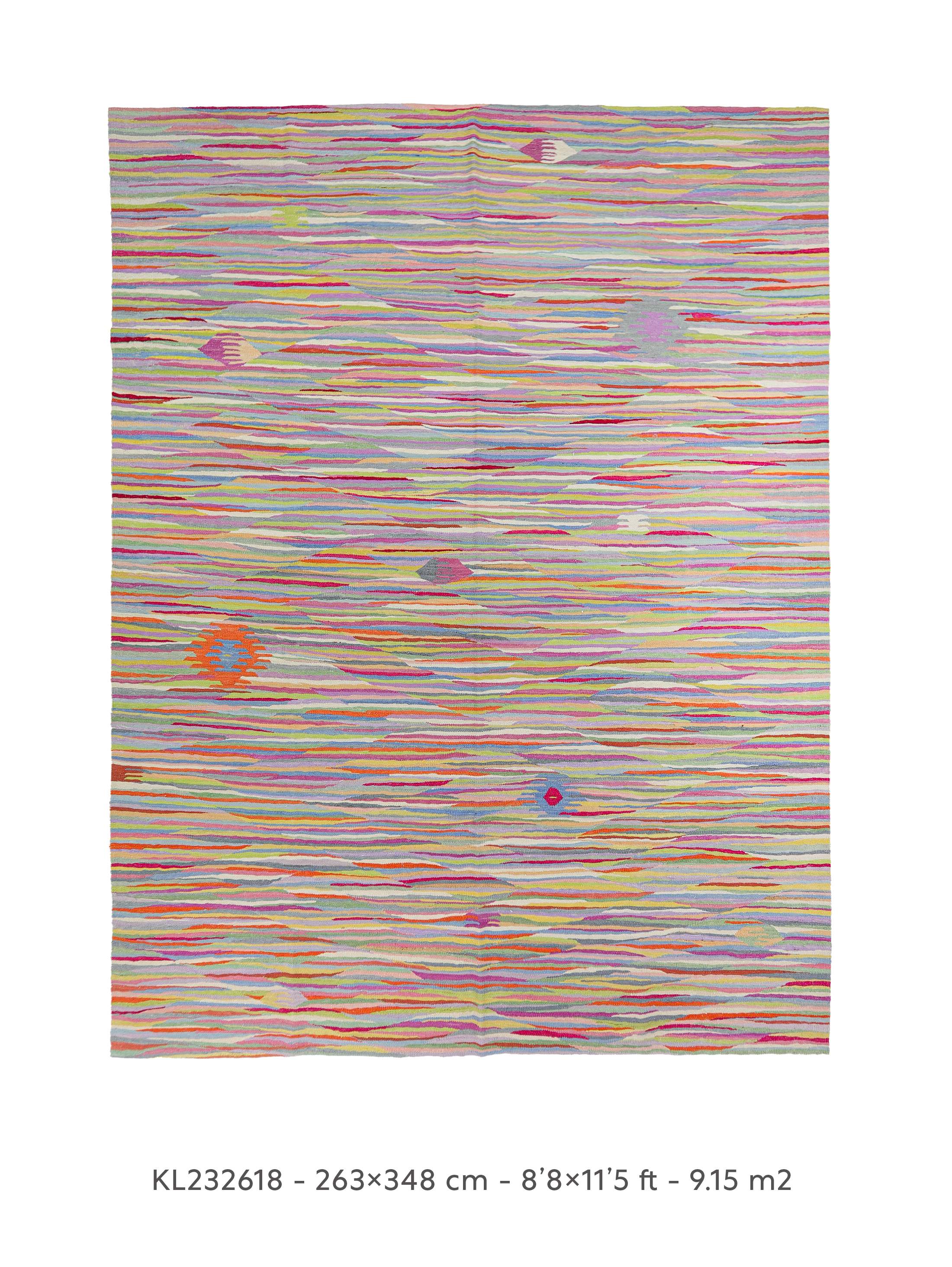 rainbow color handwoven kilim rug