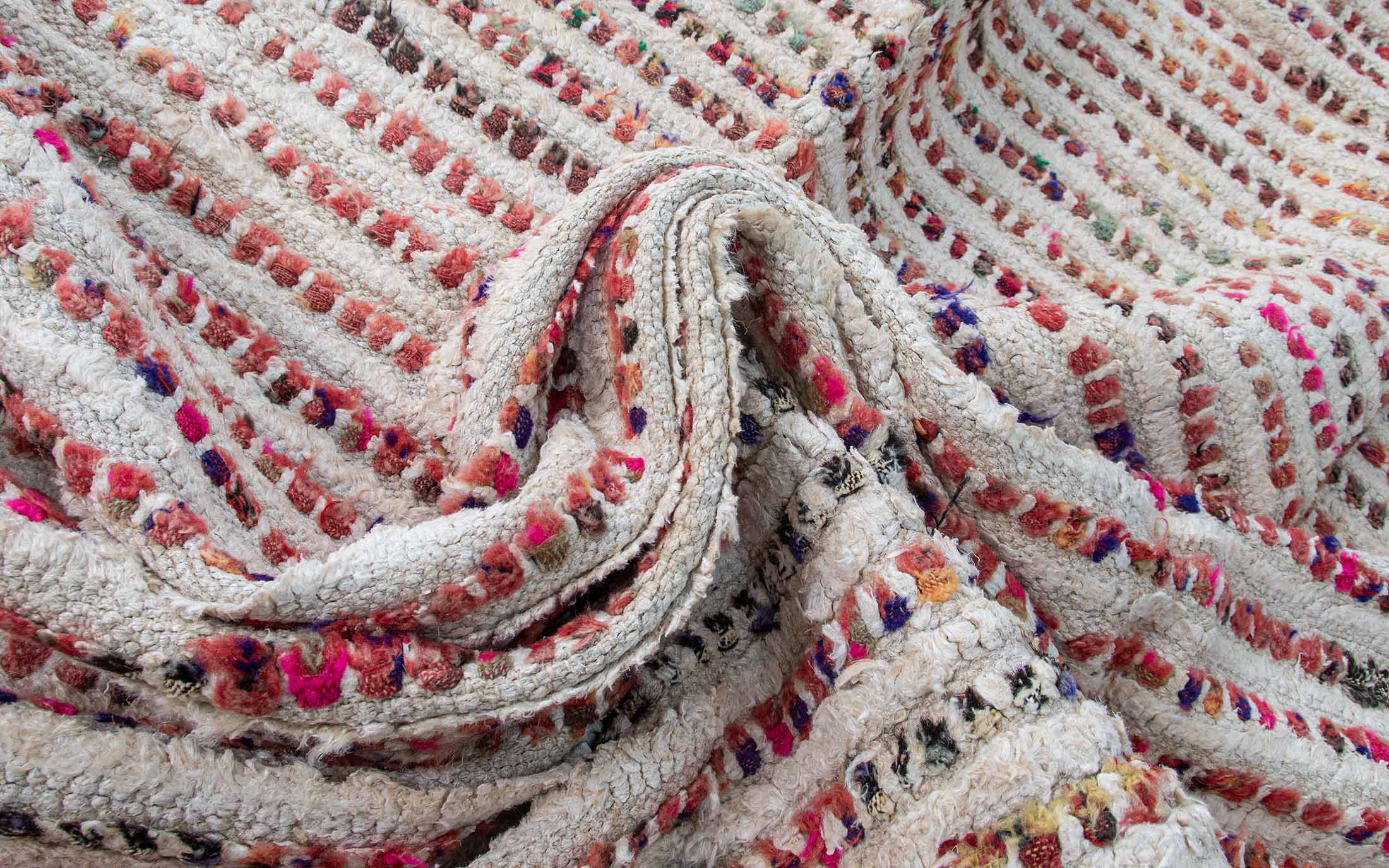 Handwoven Upcycled Striped Hemp Rug Red Purple color tones | 205x305 cm 7x10 ft | PP072316 4 striped hemp alrge area rug red hues