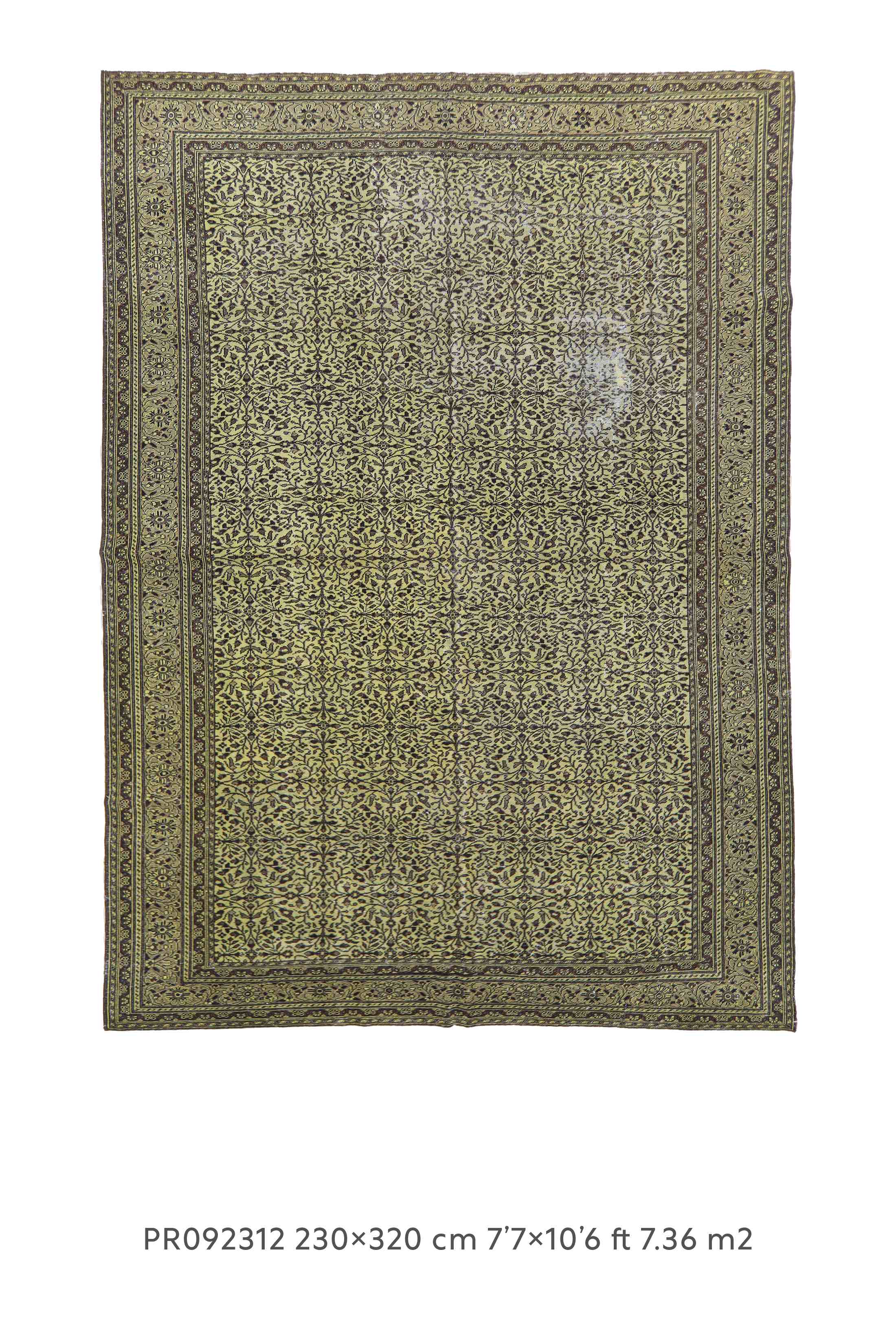 floral pattern cream beige vintage rug