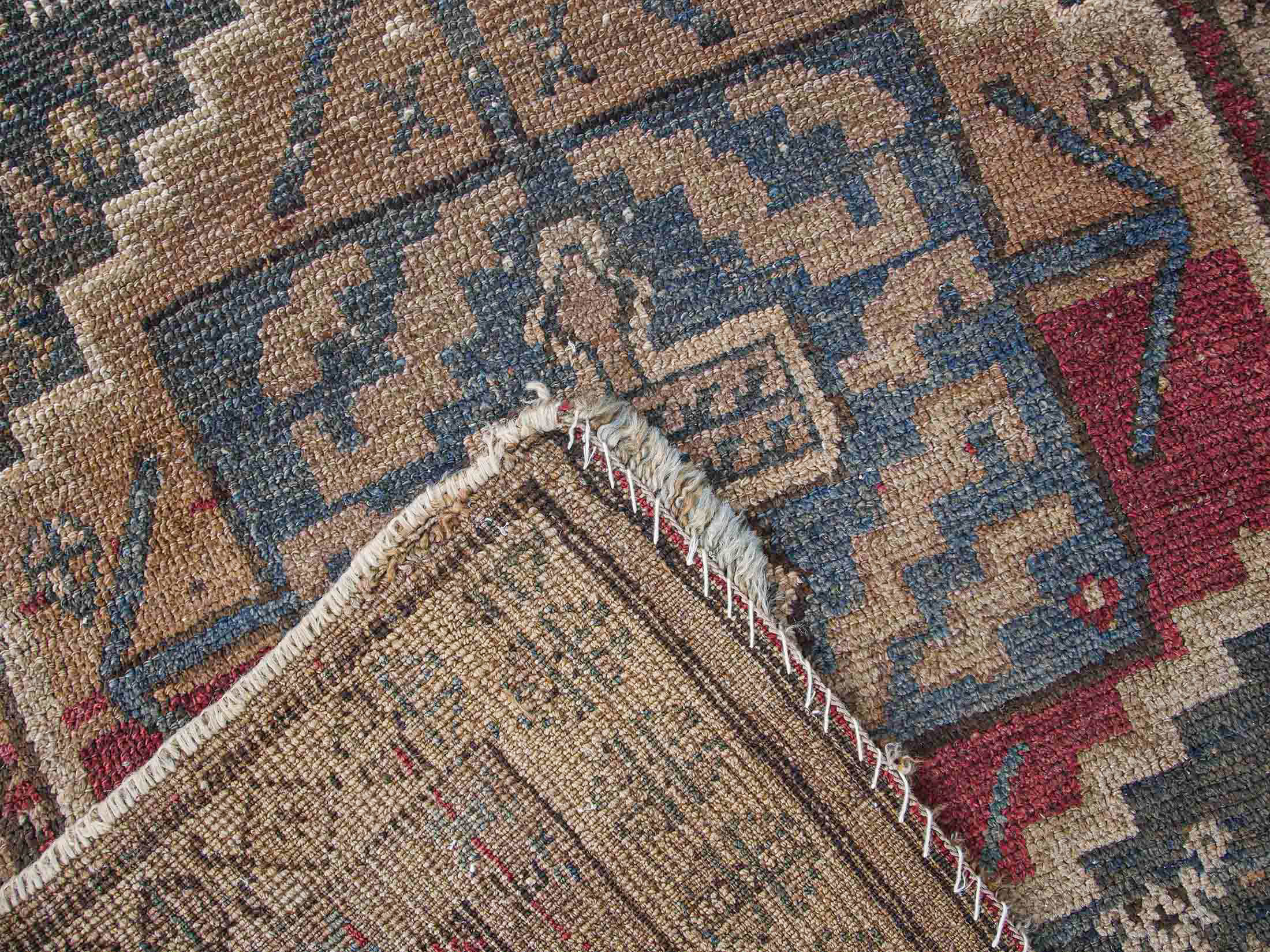 Vintage Handwoven Runner Rug Beige, Red, Green color | 98x333 cm - 3'3x10'11 ft | PR203915 8 Vintage Handwoven Runner Rug