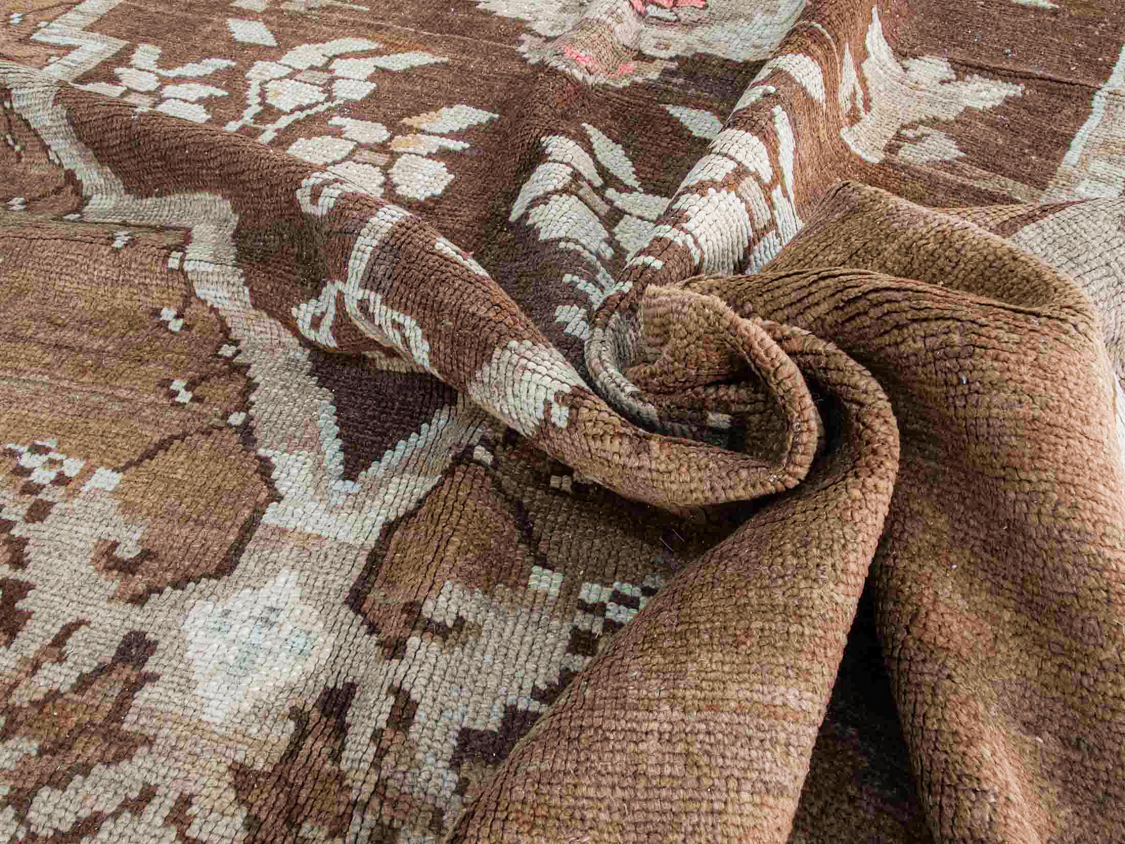 brown floral vintage medallion rug