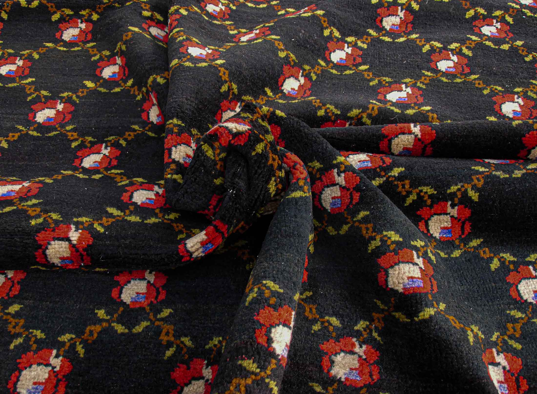 vintage checkered rose rug!