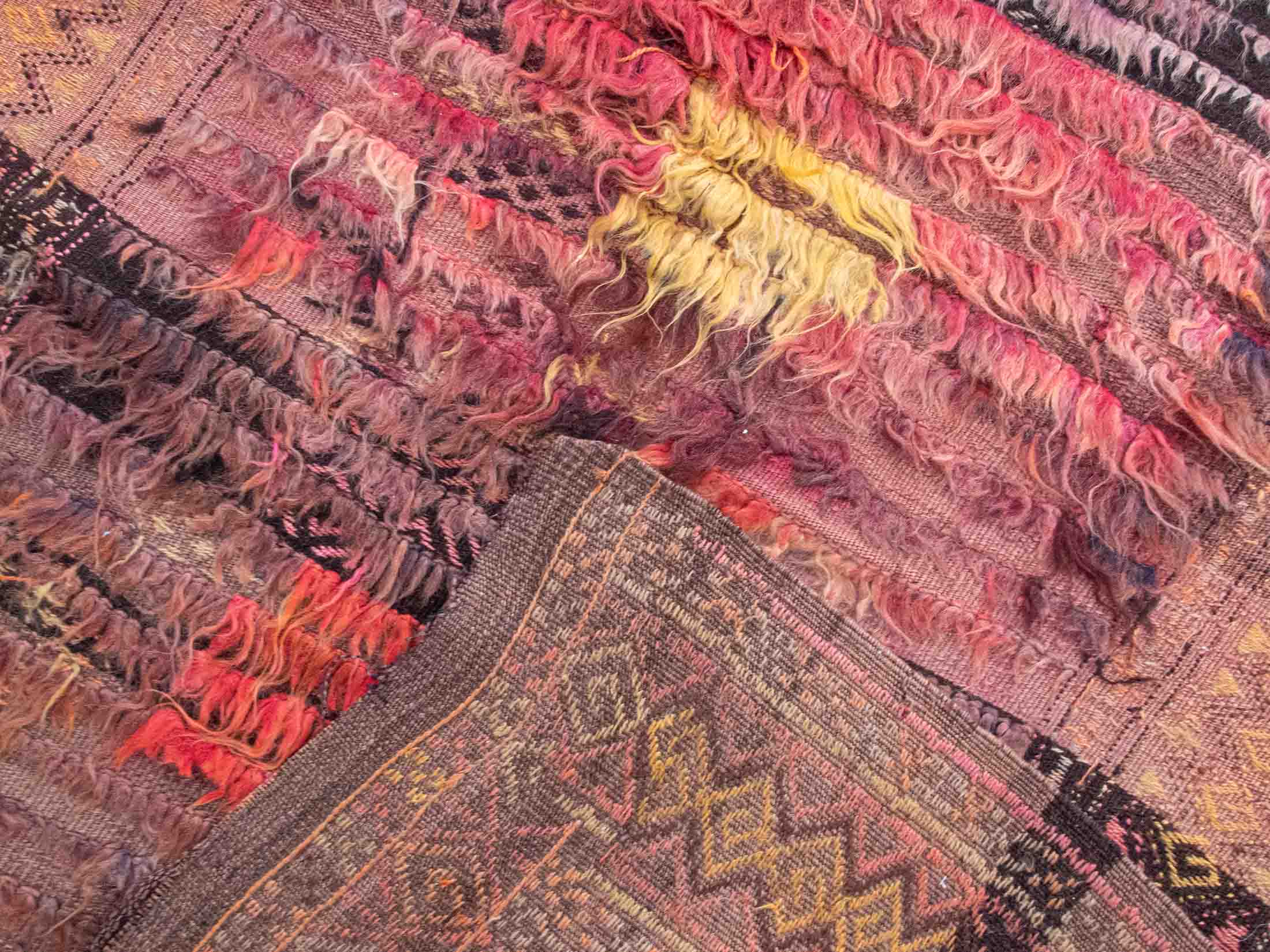 flickered wool kilim runner rug