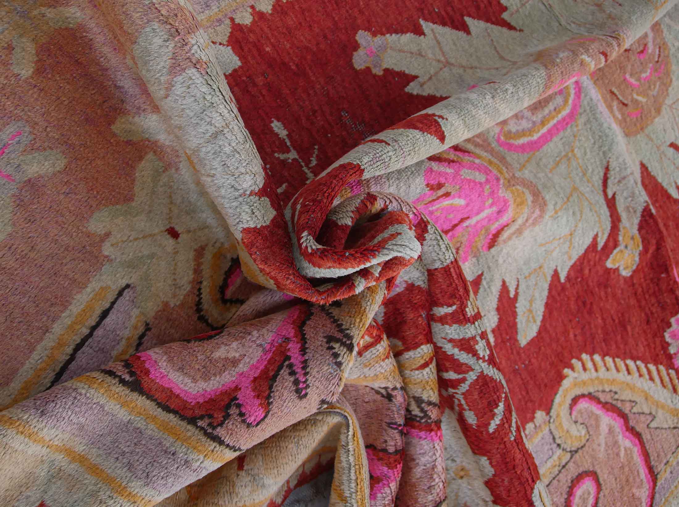 East Turkistan Khotan rose carpet late 19th cc