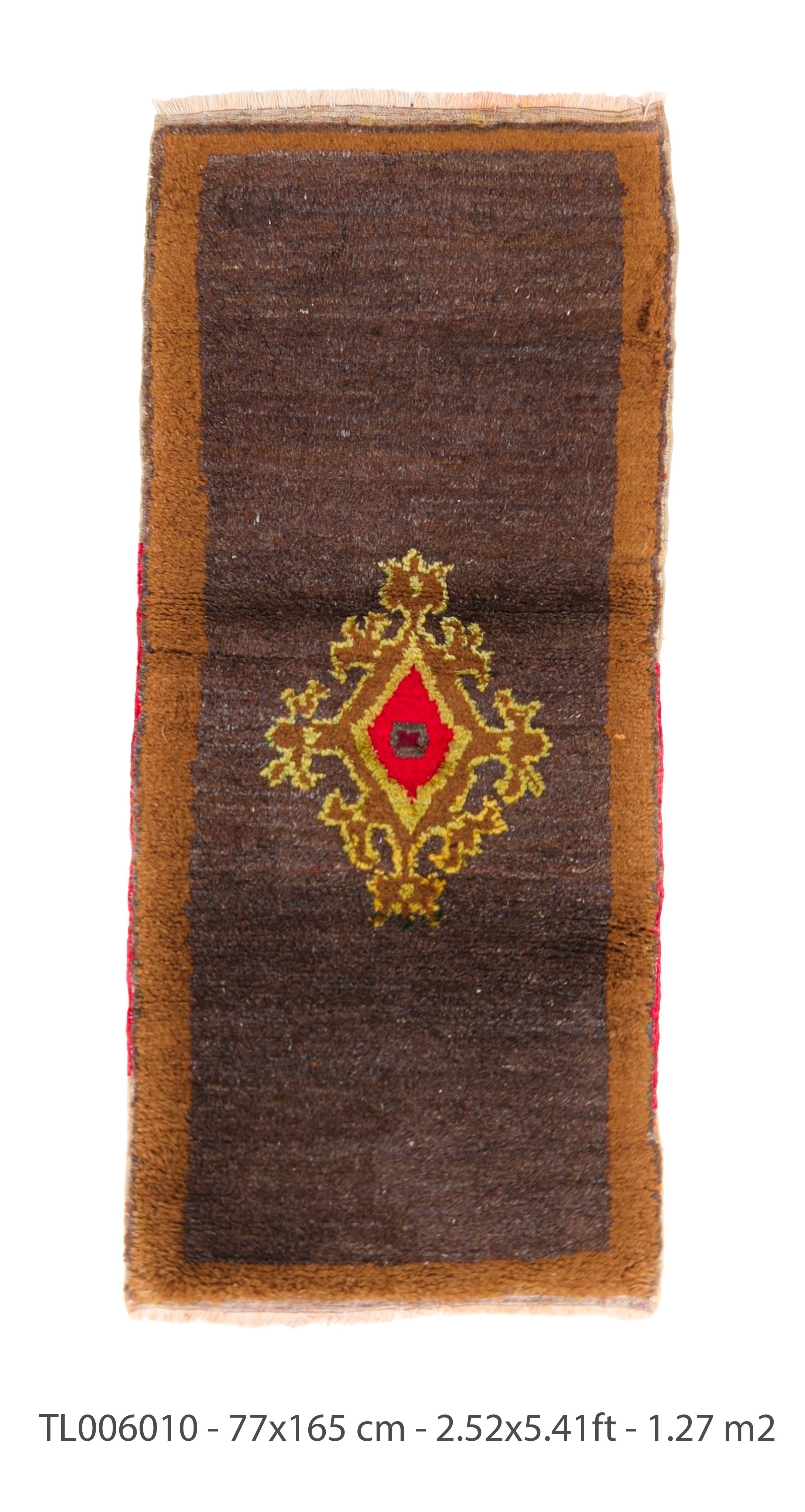 brown red vintage tulu accent rug