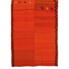 Solid Color Vintage Rug - Orange with Embroideries