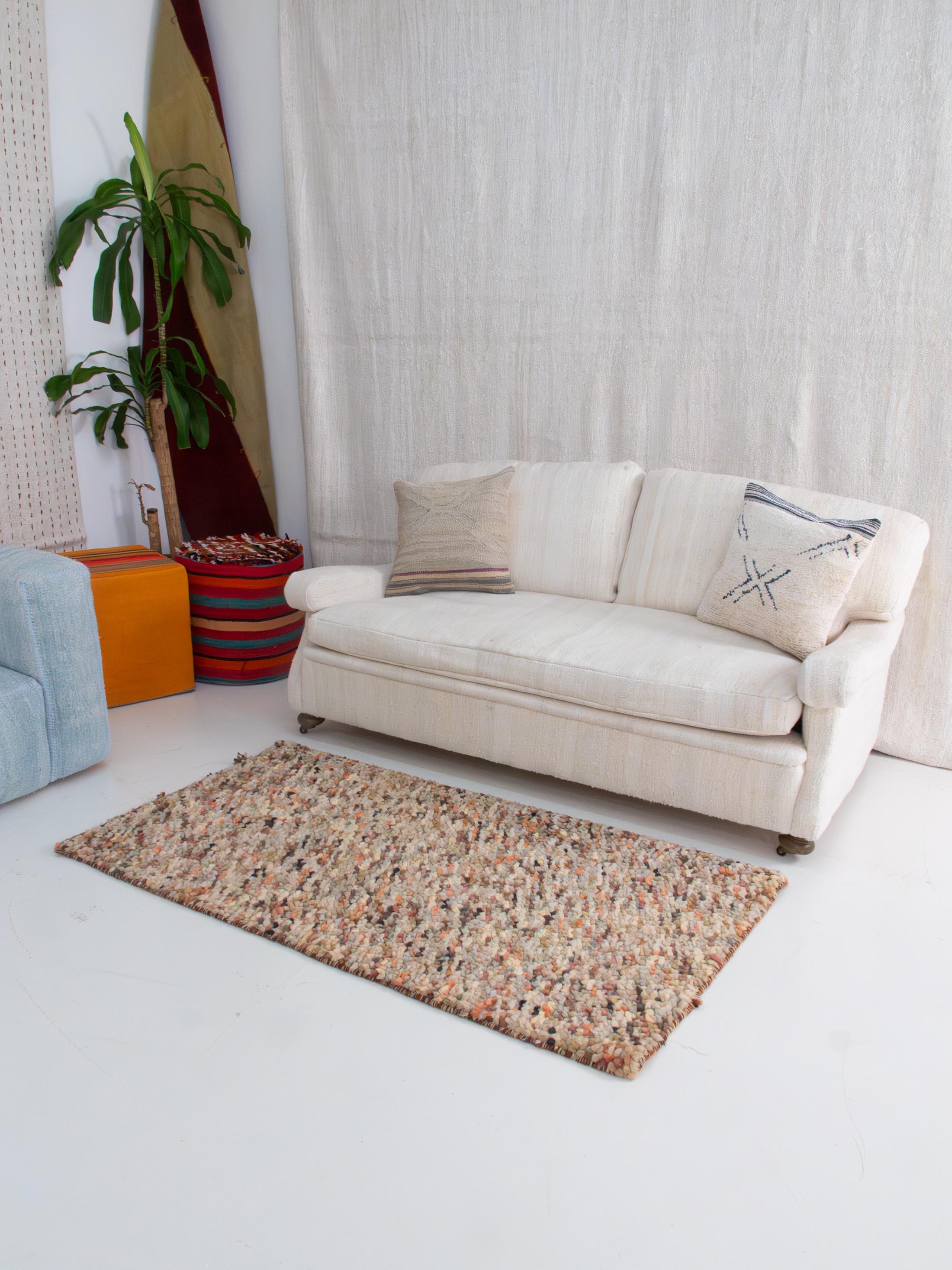 Hand Tufted Vintage Rug in Multicolor | 86x159 cm -2.82x5.21 ft | PR473721 8 Hand Tufted Vintage Rug