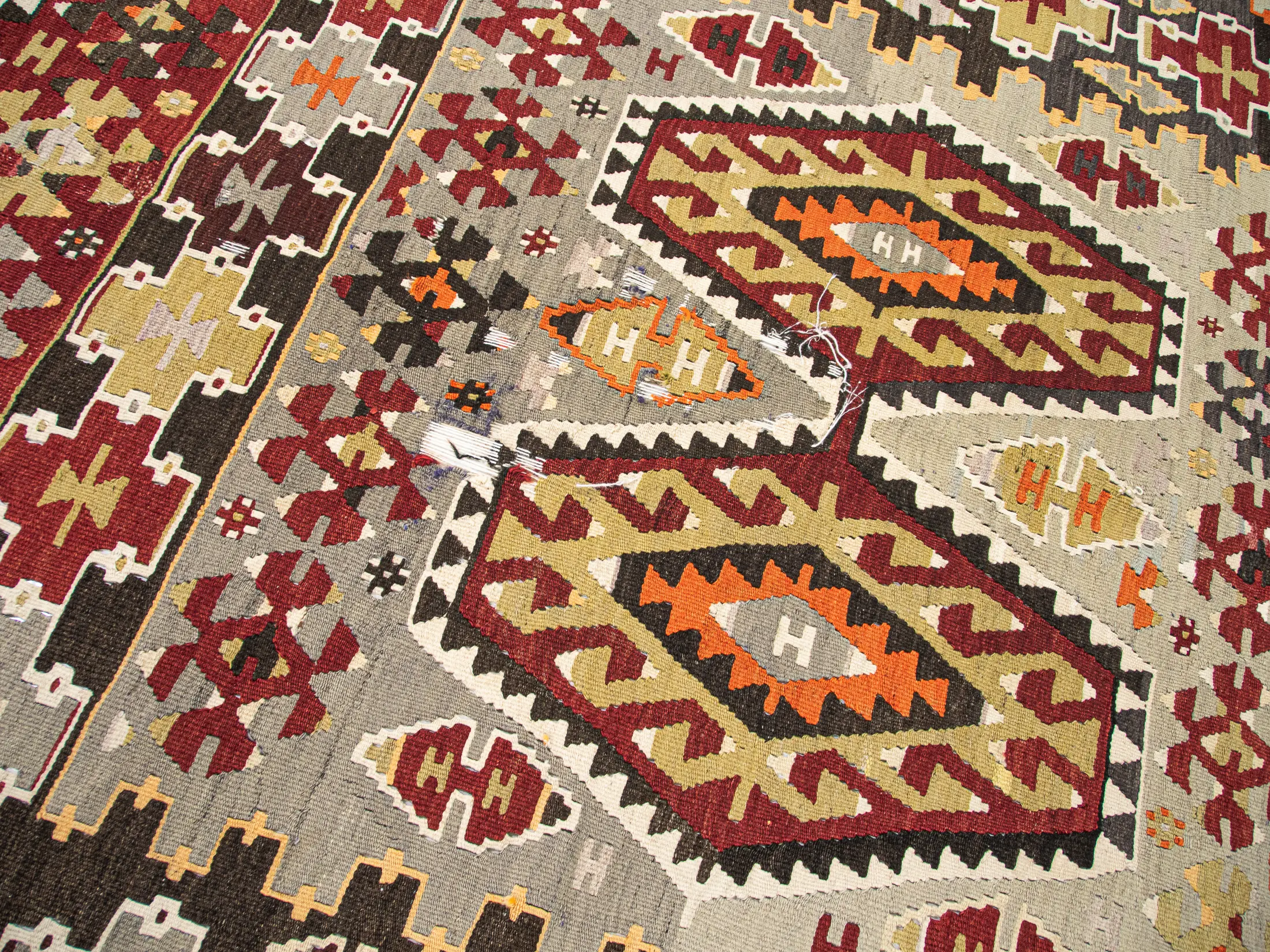 West Anatolian Denizli Esme Vintage Kilim Geometrici PAttern