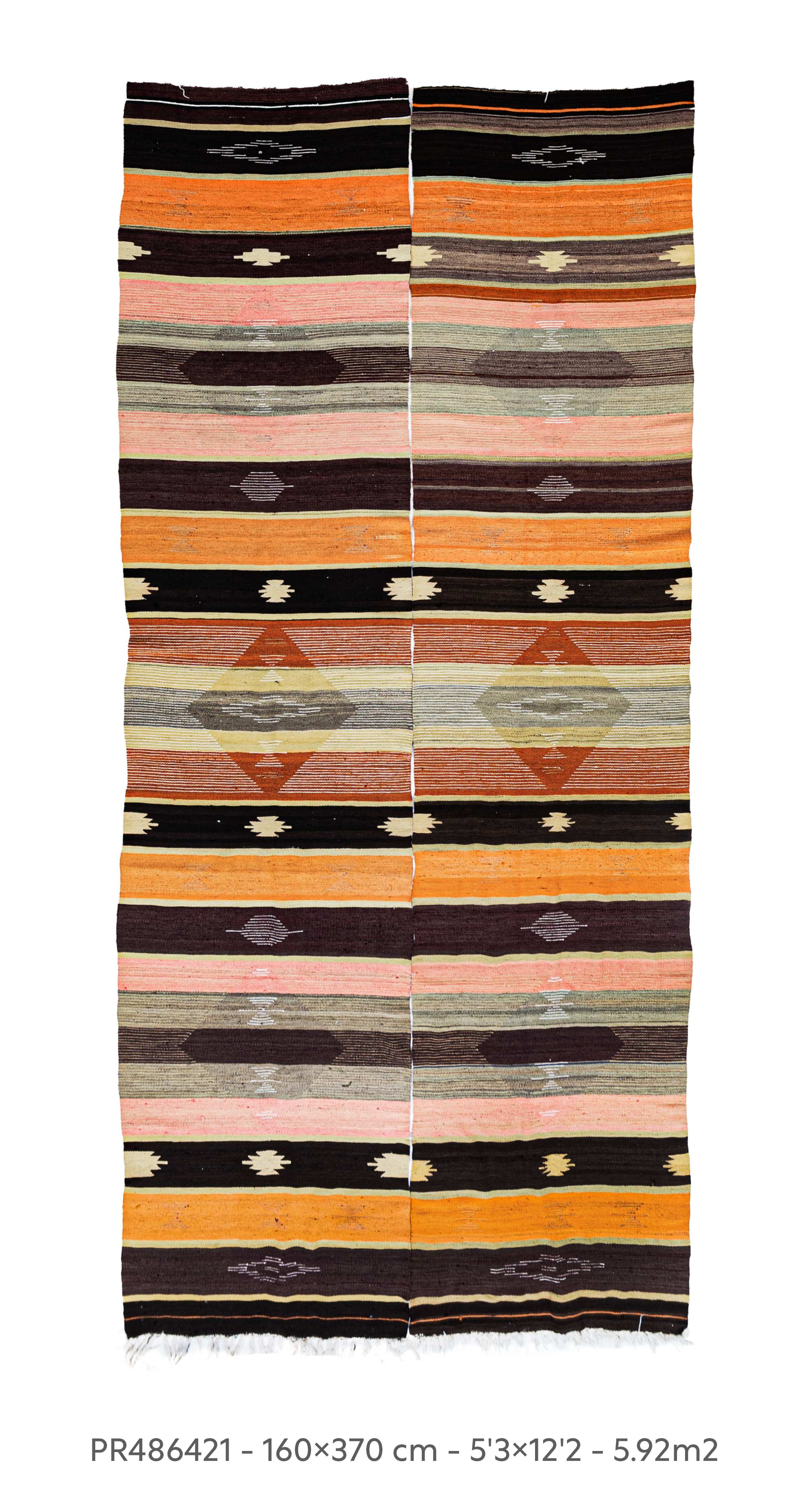 pastel stripes vintage kilim runner rug