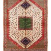 hand knotted Turkish unusual rug with archaic motif