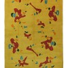 abstract pattern yellow red green vintage handmade rug