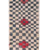 Authentic Vintage Turkish Tulu Rugs : Red Blue Beige Checkered Carpet Runner | 0.77x198 cm - 2.5x6.5 ft | TL040514 2 Authentic Vintage Turkish Tulu Rugs Blue red checkered