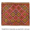 Checkered Colorful Handwoven Vintage Turkish Tulu Rug for Ali | 123x102 cm - 4x3.34 ft | TL047514 2 checkered colorful Handwoven Vintage Turkish Tulu Rug