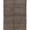 Authentic Vintage Turkish Tulu Rugs : solid brown color runner carpet