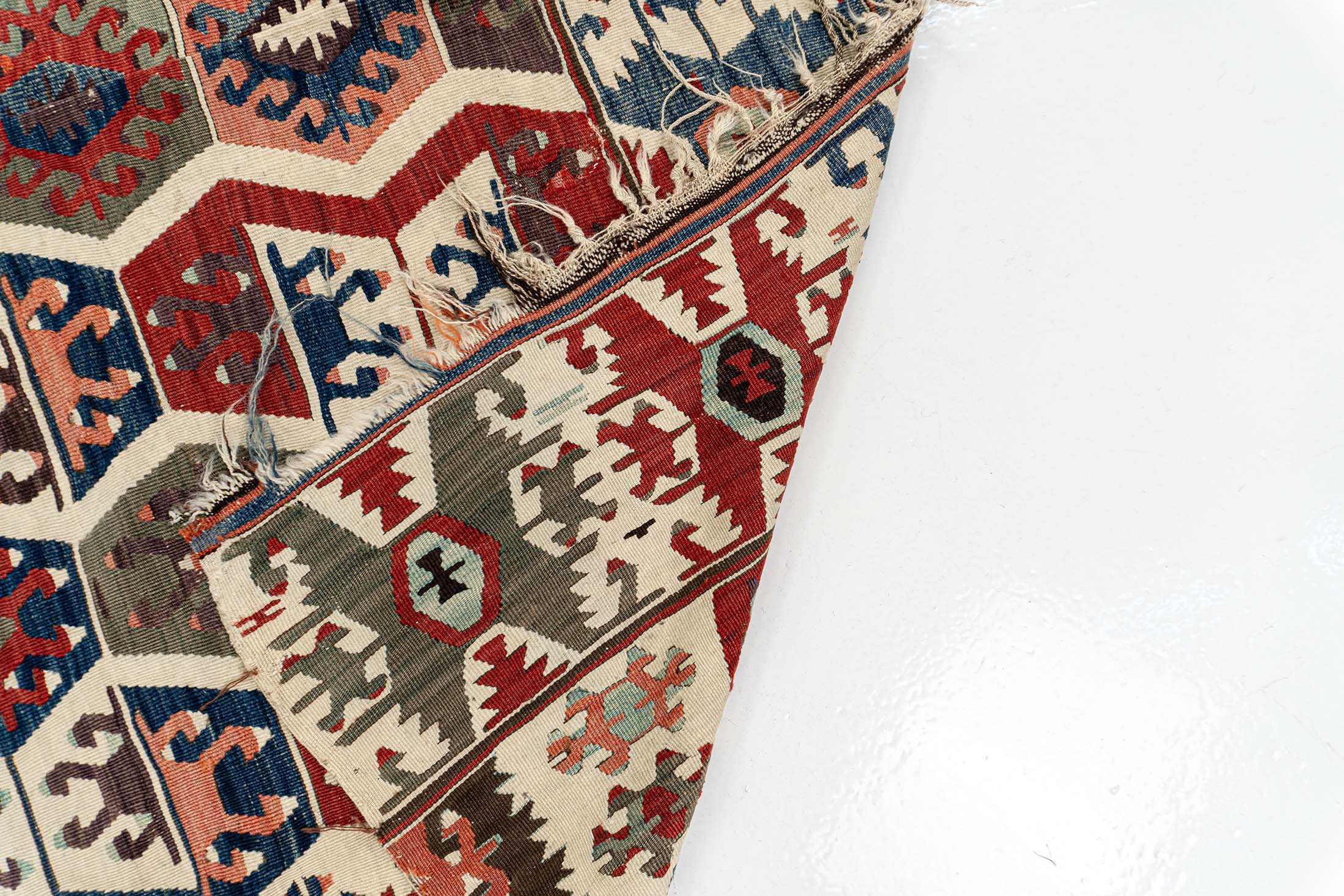 Turkish Handmade Kilim Rug | Red Blue Purple Color | 170x276 cm - 5.57x9.05  ft | TR021924 - KNOTISSE Fine Weavings