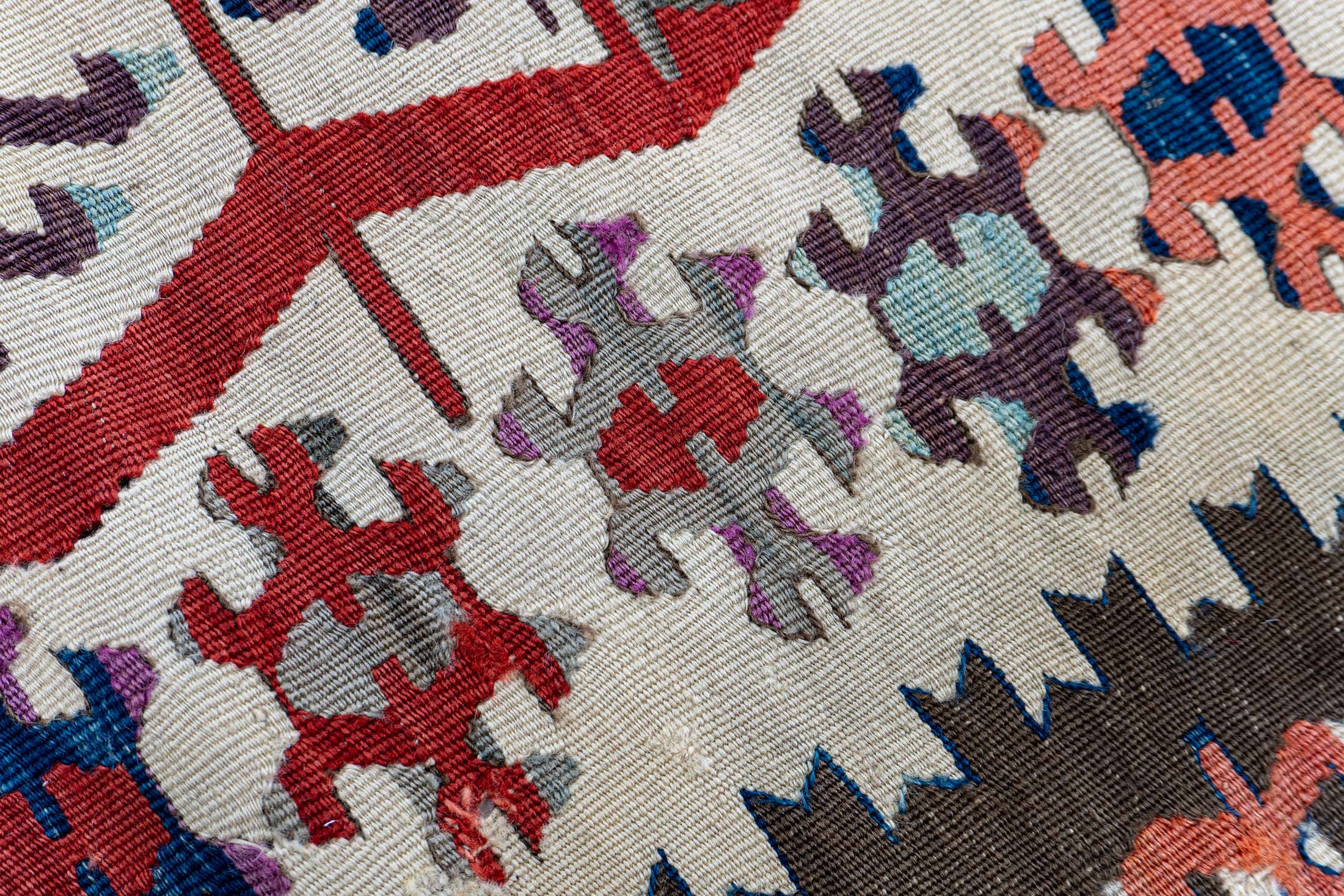 Turkish Handmade Kilim Rug | Red Blue Purple Color | 170x276 cm - 5.57x9.05 ft | TR021924 6 Antique Turkish Handmade Kilim