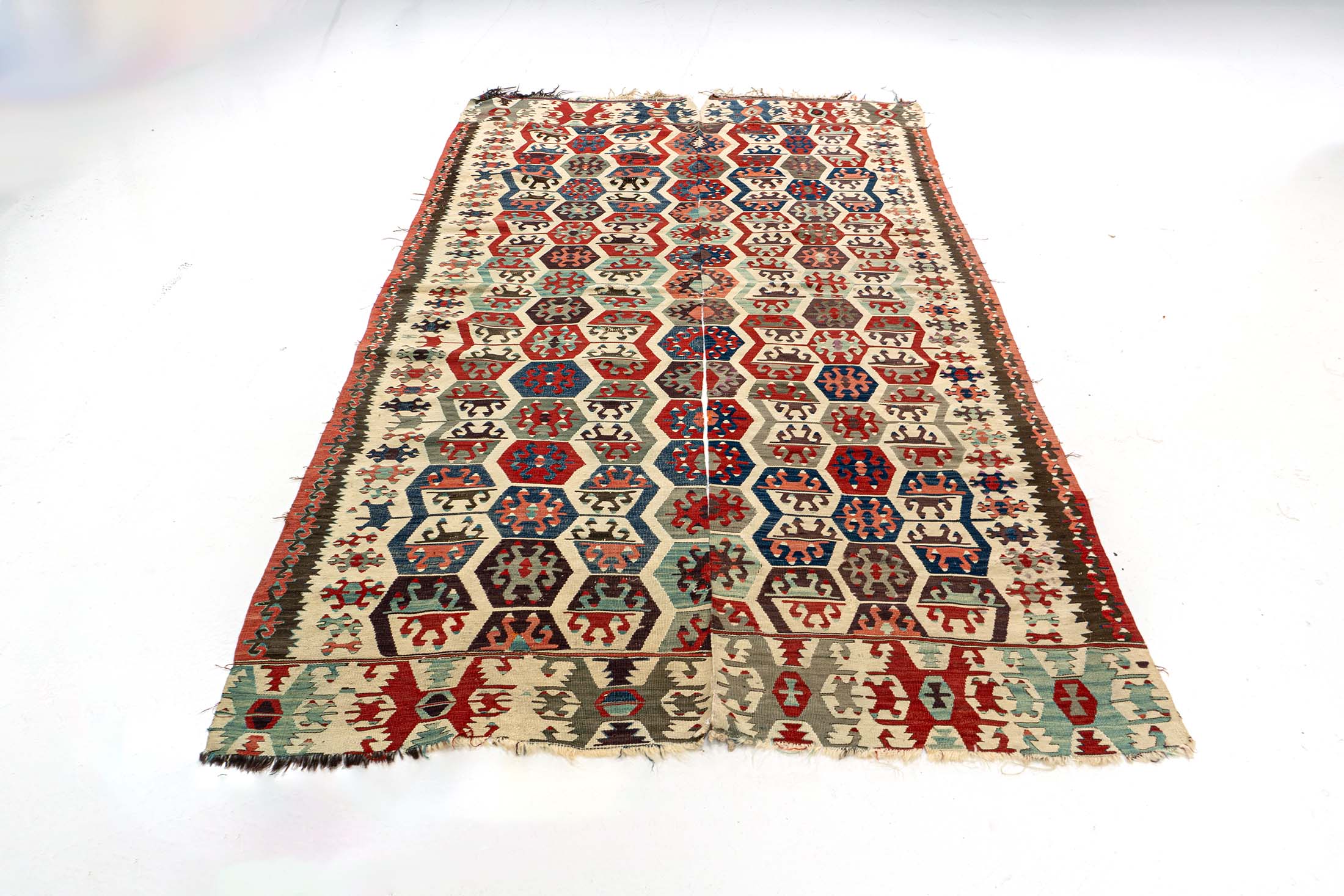 Turkish Handmade Kilim Rug | Red Blue Purple Color | 170x276 cm - 5.57x9.05 ft | TR021924 7 Antique Turkish Handmade Kilim