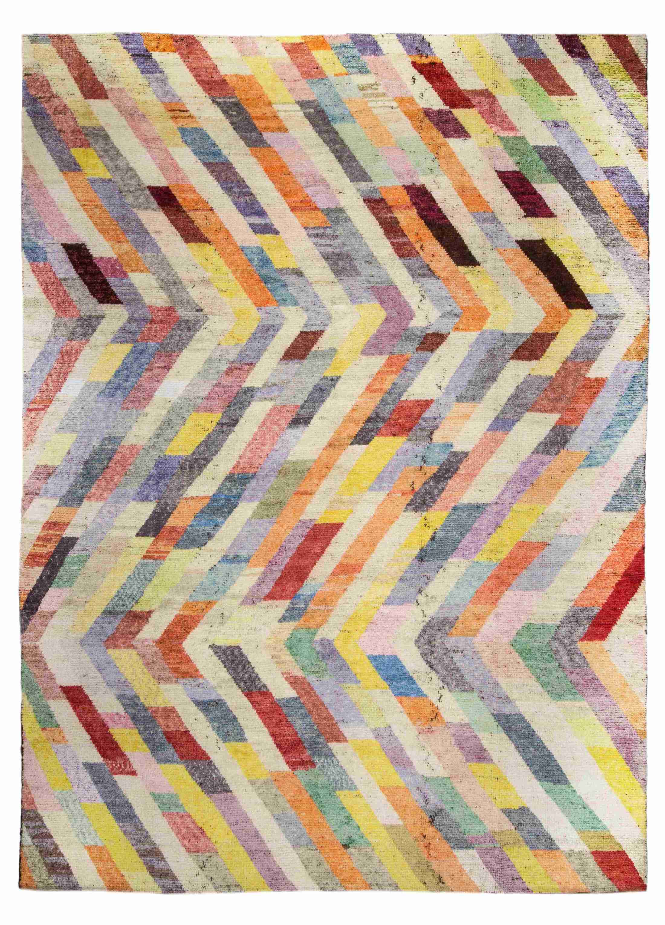 Large Area Rug Zigzag Pattern