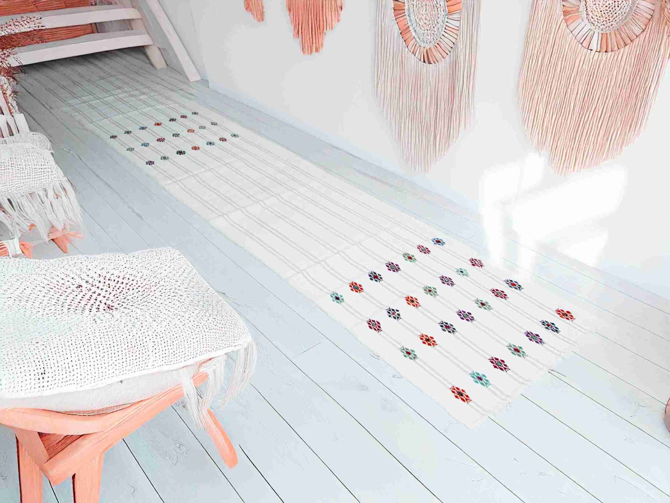 Turkish Cotton Kilim Rug : Extra Long Vintage Runner | 70x400 cm - 2.3x13 ft | PR537523 12 Turkish cotton kilim rug Adana kilim runner