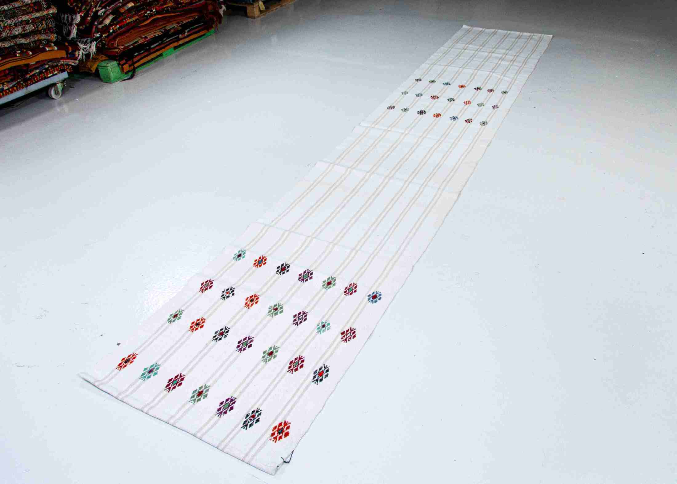 Turkish Cotton Kilim Rug : Extra Long Vintage Runner | 70x400 cm - 2.3x13 ft | PR537523 17 Turkish cotton kilim rug Adana kilim runner