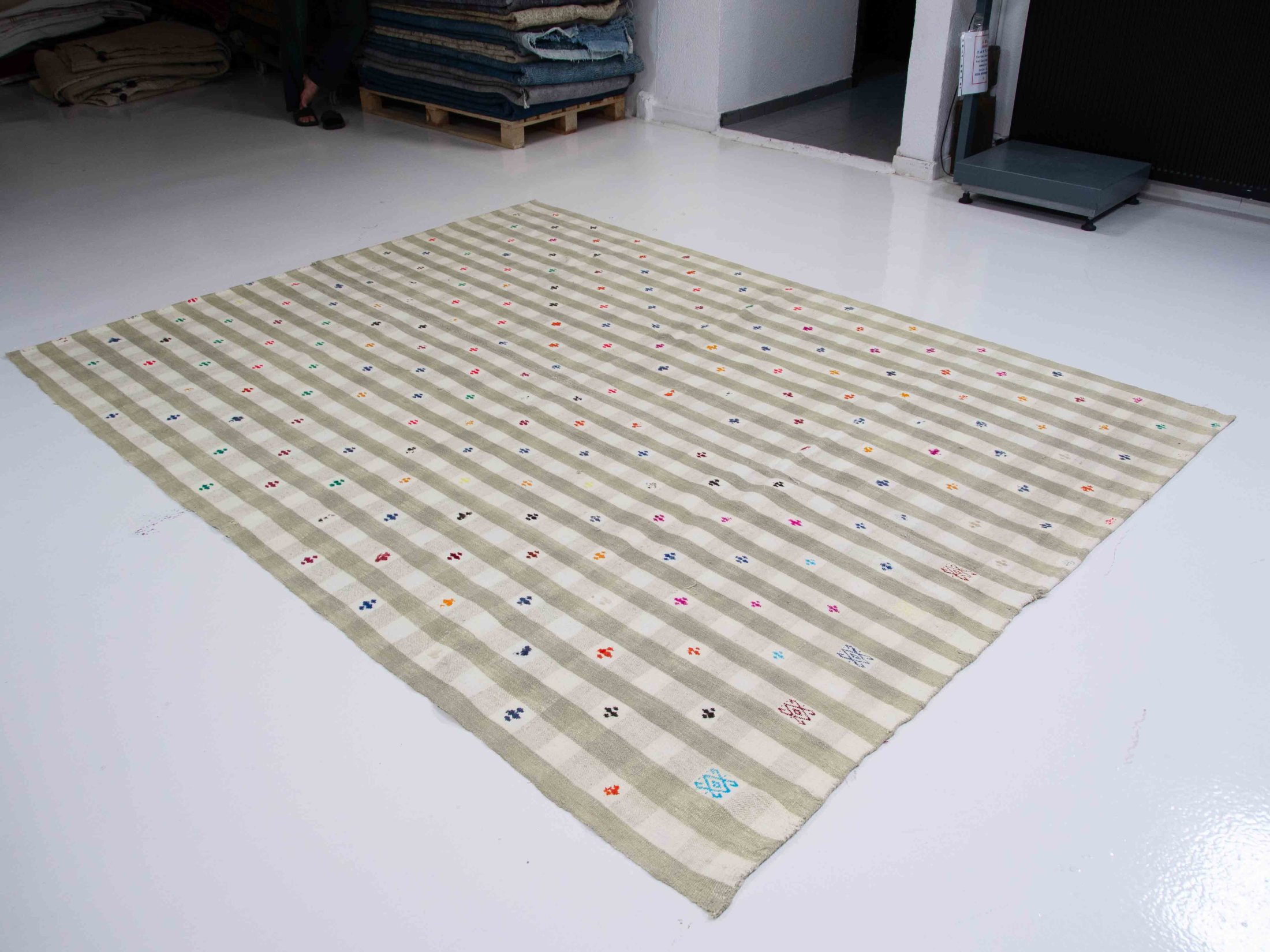 Turkish cotton kilim rug Adana kilim