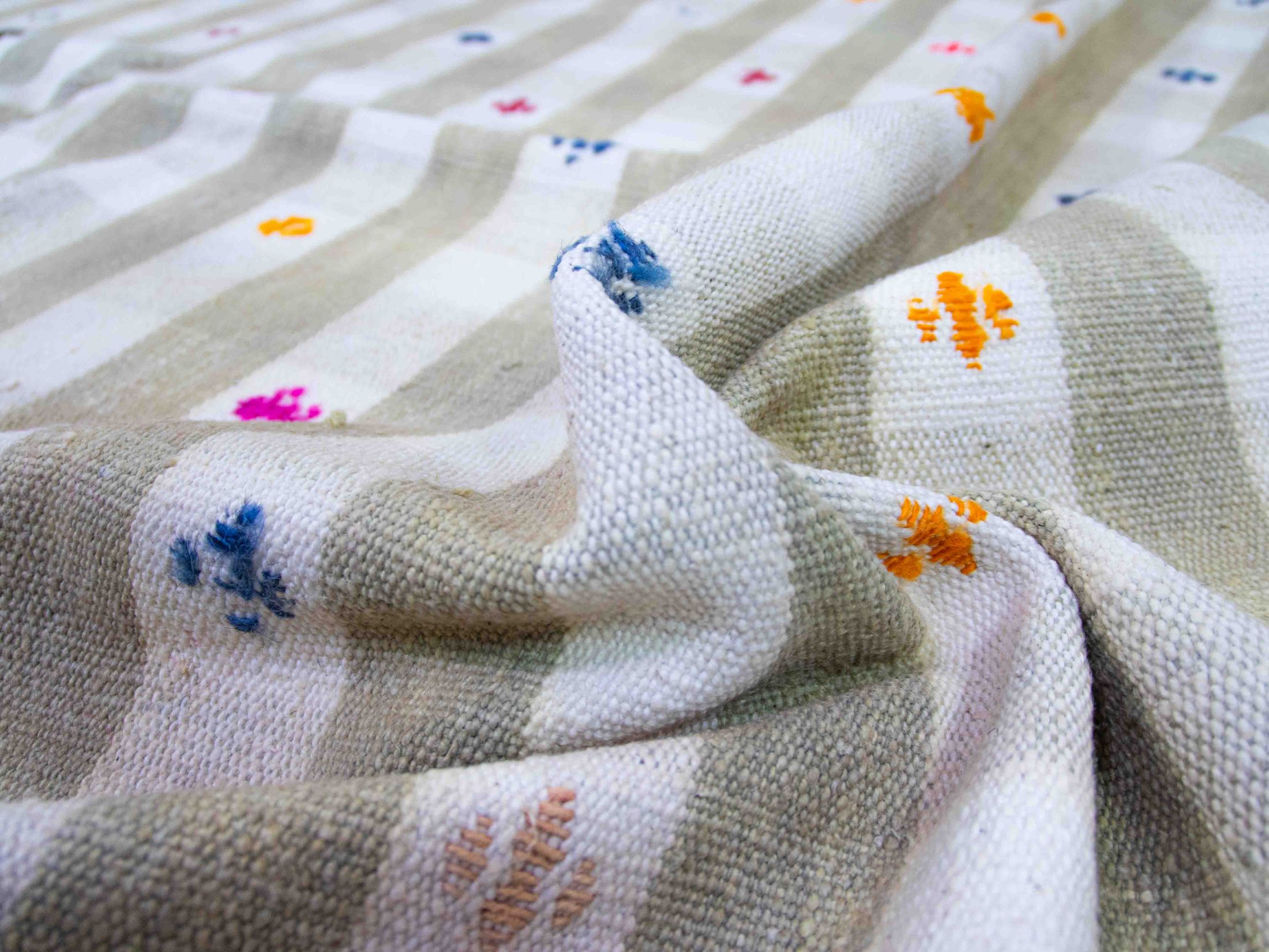 Turkish cotton kilim rug Adana kilim