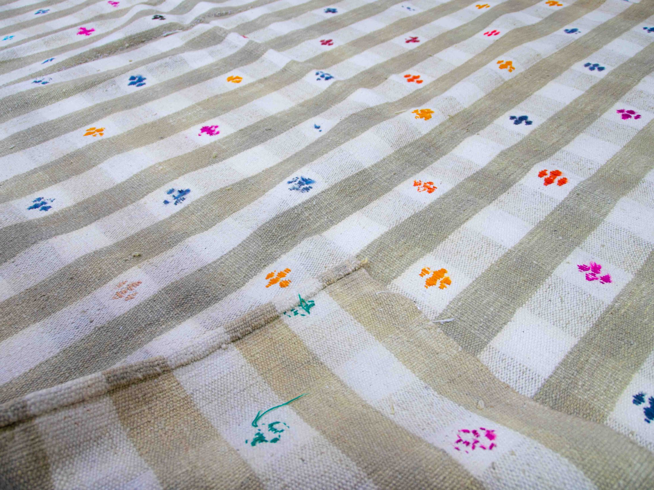 Turkish cotton kilim rug Adana kilim