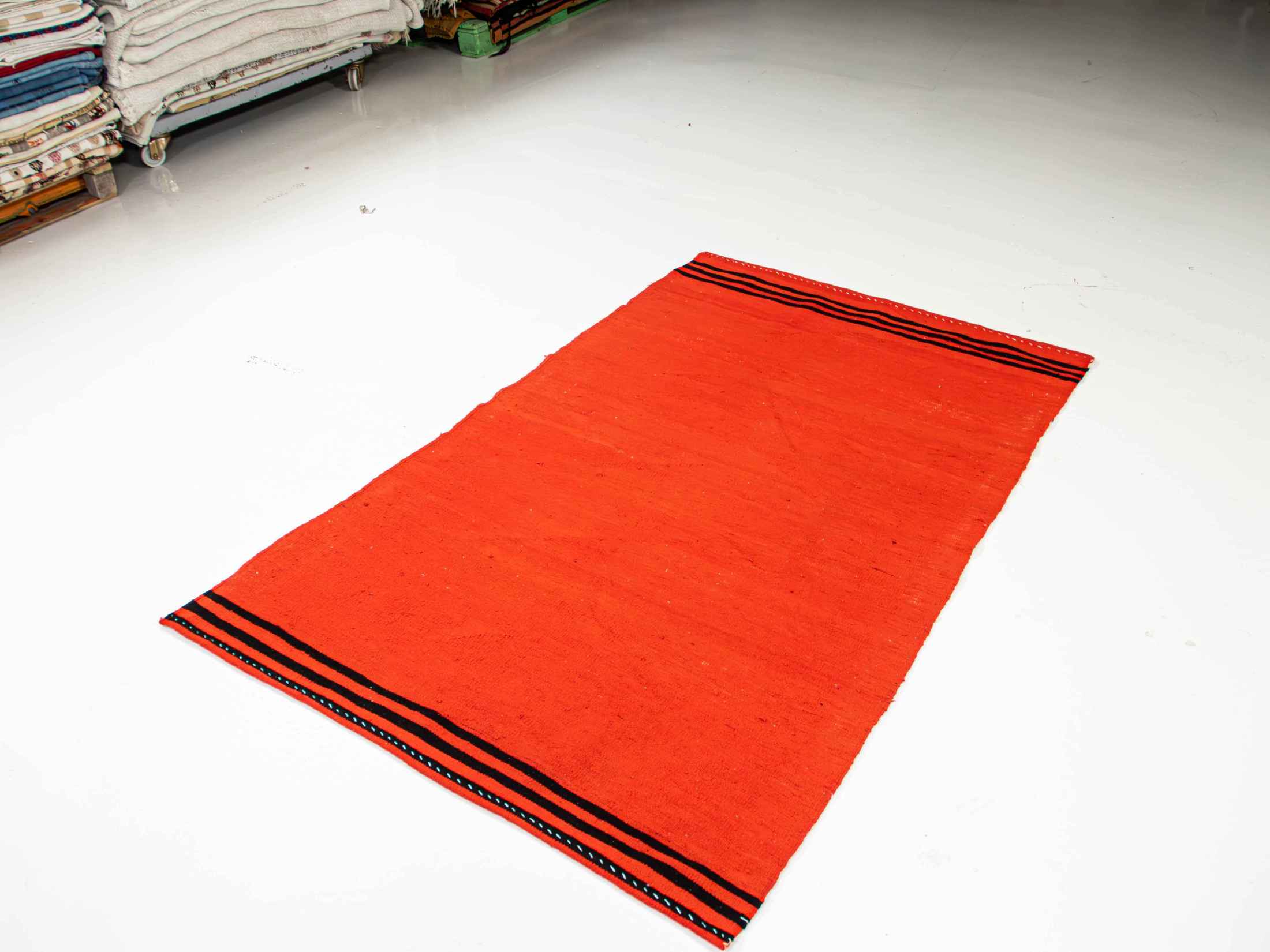 Turkish cotton kilim rug Adana orange kilim