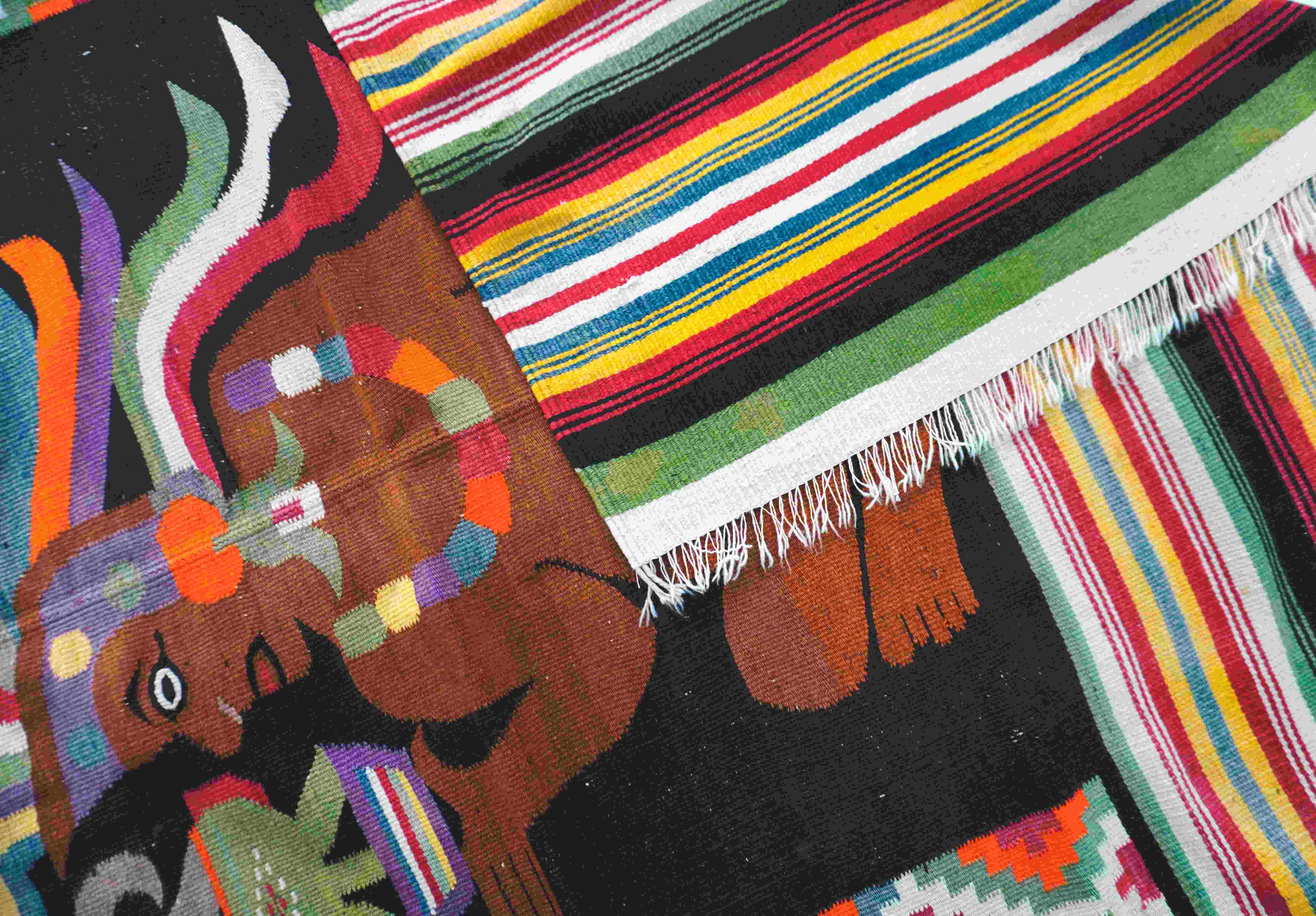 Zapotec Design Vintage Kilim Rug | Figurative Rug | 145x180 cm - 5x6 ft | PR546324 5 Zapotec Design Vintage Kilim Rug