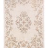 Authentic Vintage Turkish Tulu Rugs : White Beige Floral medallion Carpet