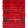 Authentic Vintage Turkish Tulu Rugs : Solid Red Striped flickers