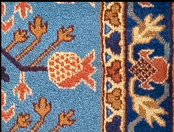 Vintage runner rug turkish pomegranate pattern