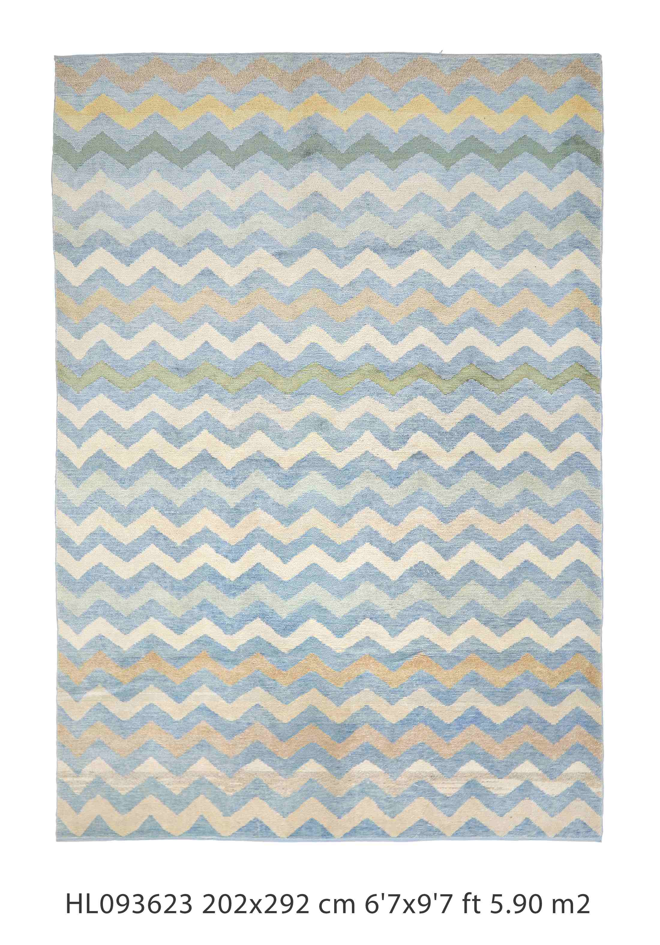 Large Area Modern Rug - Chevron Pattern - Pastel Colors