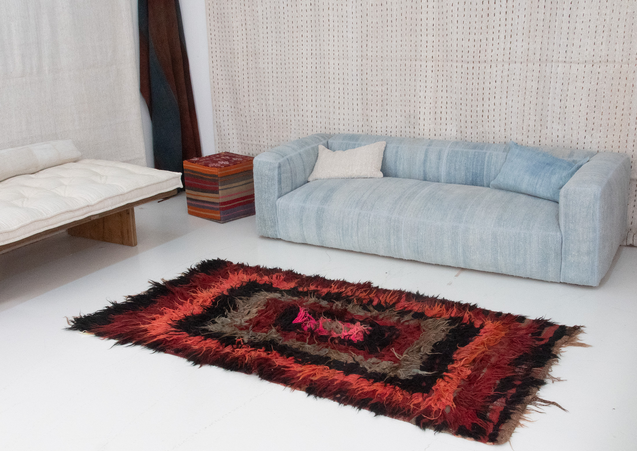 Authentic Vintage Turkish Tulu Rugs : Red-Black Runner | 126x234 cm 4.2x7.8 ft | TL051415 8 authentic vintage Turkish tulu rugs