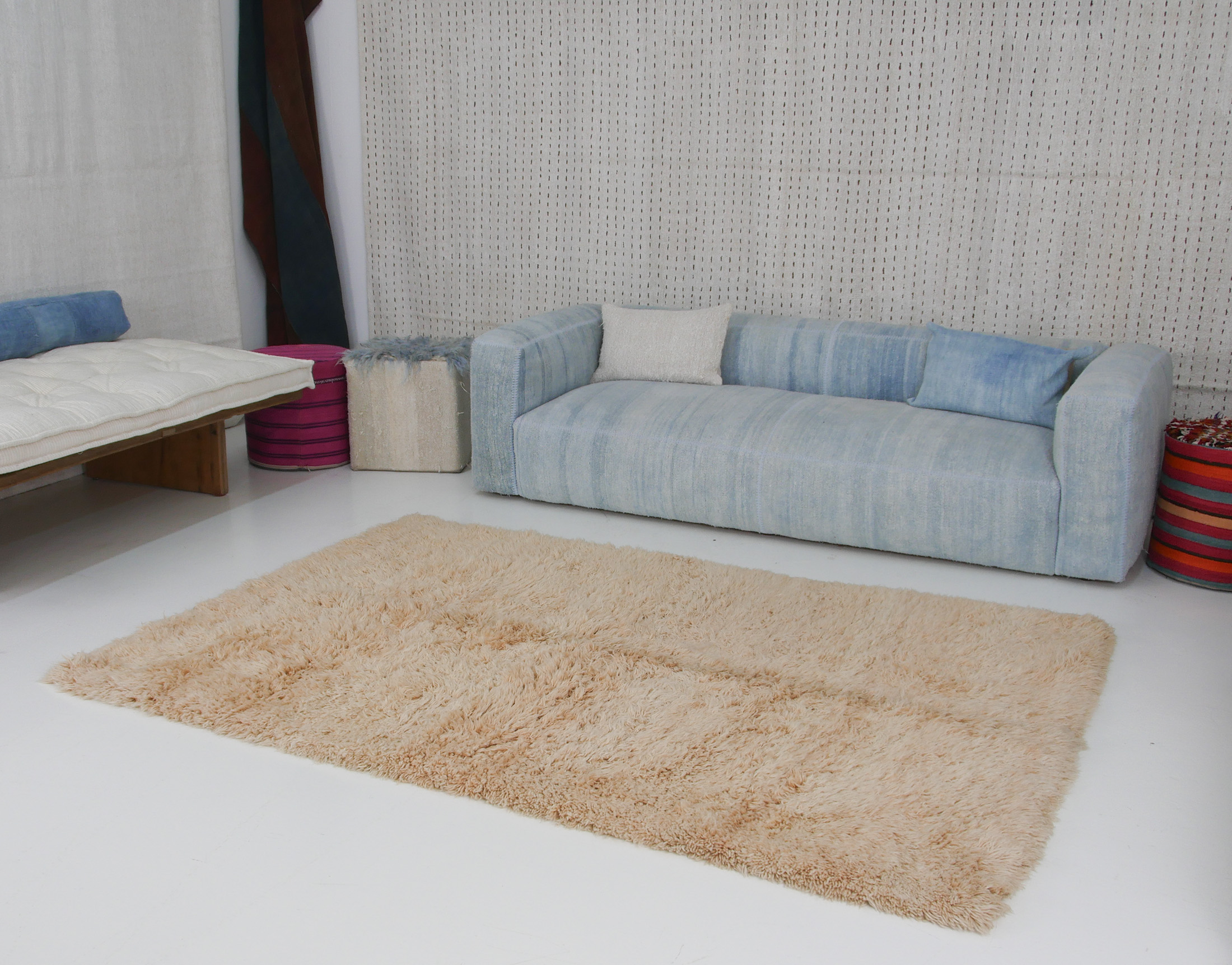 Authentic Vintage Turkish Tulu Rugs: l Brown Color Carpet | 170x246 cm 5.7x8.1 ft | TL064418 7 authentic vintage Turkish tulu rugs