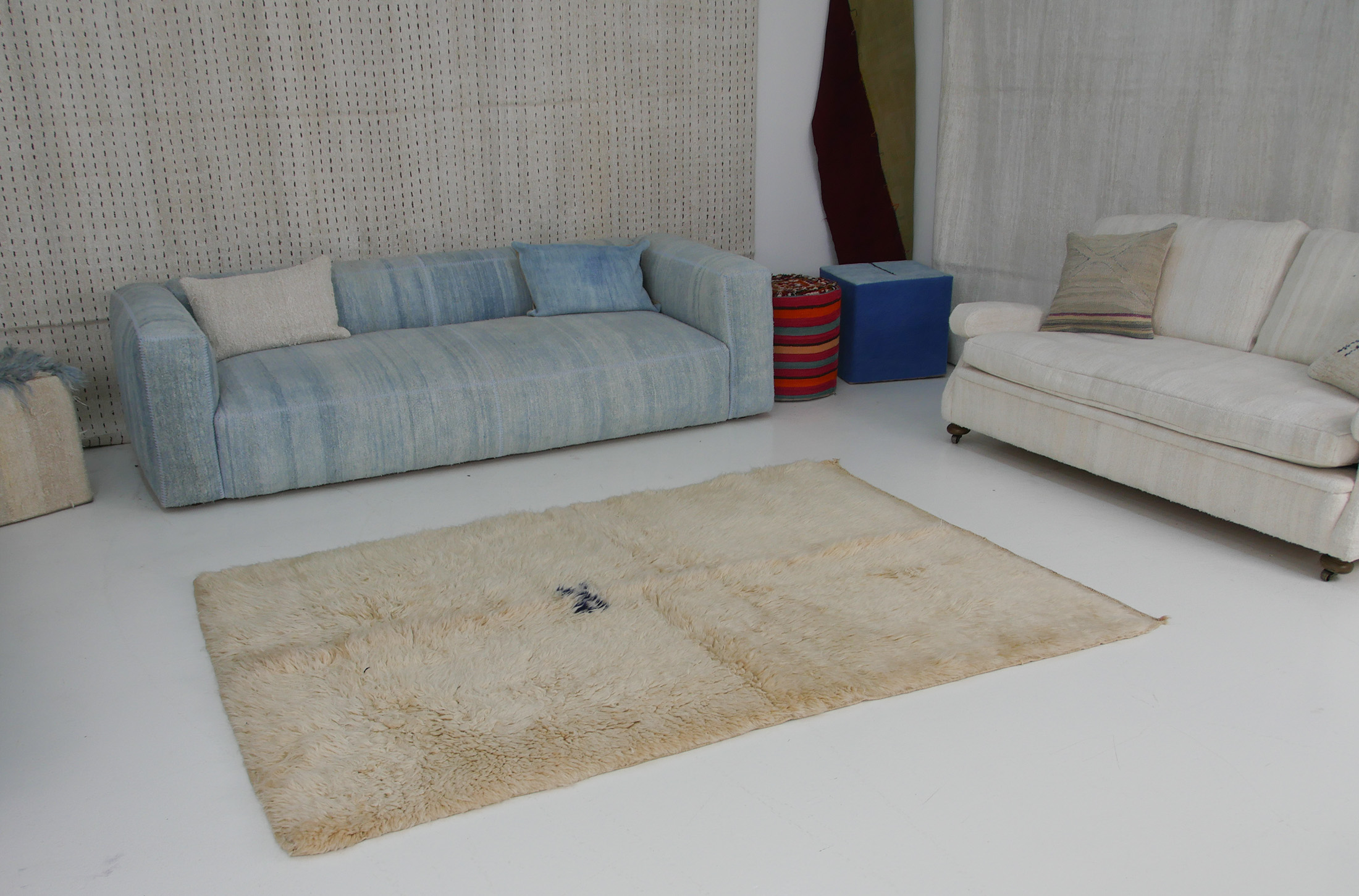 Authentic Vintage Turkish Tulu Rugs : Natural White Color Carpet | 156x230 cm - 5'1x7'7 ft - 3.58 m2 | TL070519 7 vintage tulu rug